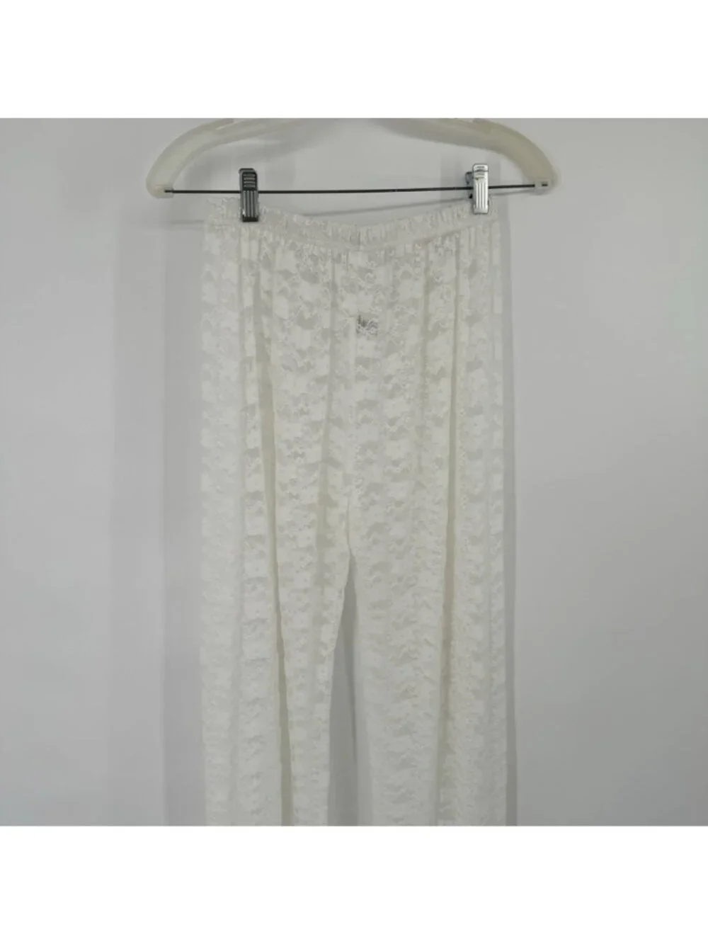 cacelin White Lace pants  Womens Size small Elastic Waist cover up new
